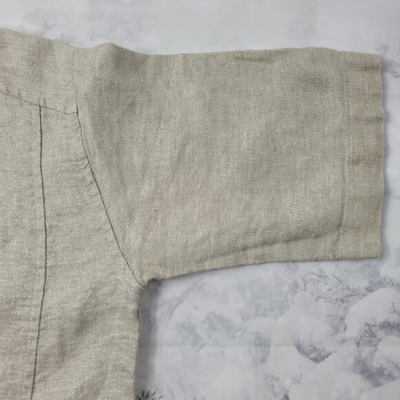 Eileen Fisher Organic Cotton Natural Silver Twinkle Shift Dress Released Hem Sm - Picture 6 of 16